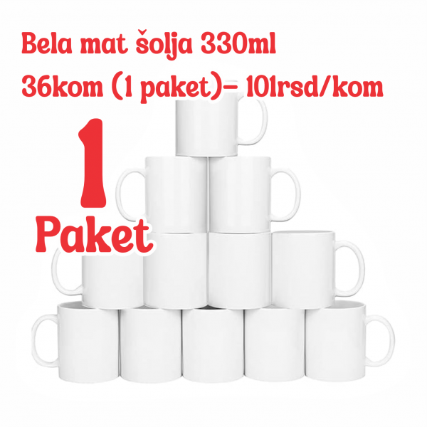 PAKET MAT BELIH ŠOLJA 330 ML (36 KOM)